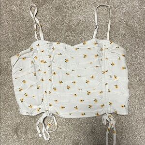 Hollister White Floral Camisole Top